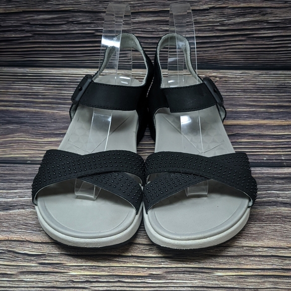 Dansko Cindy Wedge Platform Sandals Studded Black - Picture 2 of 7